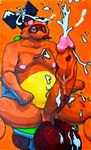 anthro balls belly big_balls big_penis ejaculation genitals huge_balls huge_penis humanoid_genitalia humanoid_penis hyper hyper_balls hyper_genitalia hyper_penis looking_at_viewer male overweight overweight_anthro overweight_male penis slightly_chubby slightly_chubby_anthro slightly_chubby_male solo vein veiny_penis marthan_crowl_(artist) animal_crossing nintendo tom_nook_(animal_crossing) canid canine mammal raccoon_dog tanuki absurd_res hi_res