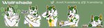 anthro green_hair green_nose hair heart_symbol male multicolored_body open_mouth pawpads self_hug solo sticker sticker_pack telegram_sticker yellow_pawpads xanderg_(artist) arctic_wolf canid canine canis mammal wolf reaction_image