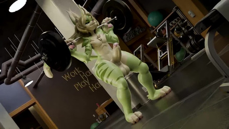 2_tails 4_fingers anthro audible_ejaculation balls barbell barbell_squats big_balls big_butt big_penis black_eyes bodily_fluids bottom_heavy bouncing_butt bubble_butt butt butt_jiggle chest_tuft cum cum_in_ass cum_in_sex_toy cum_inside detailed_background ejaculation erection exercise feet femboy fingers fur genital_fluids genitals glistening glistening_arms glistening_body glistening_butt glistening_fur glistening_genitalia glistening_legs glistening_penis glistening_thighs green_body green_fur green_hair green_stripes gym hair hindpaw huge_balls huge_butt huge_hips huge_penis huge_thighs humanoid_genitalia humanoid_penis inside jiggling locker_room long_hair long_tail male mismatched_genitalia mismatched_humanoid_penis mismatched_penis multi_tail multicolored_body multicolored_fur nude nude_anthro nude_male paws penetrable_sex_toy penis sex_toy solo striped_body striped_fur stripes sweat sweatdrop sweaty_arms sweaty_butt sweaty_legs sweaty_thighs tail tan_body tan_fur thick_thighs tuft weightlifting wide_hipped_anthro wide_hipped_male wide_hips workout babymoon kevin_(inugaminerd) domestic_cat felid feline felis mammal 16:9 2026 3d_(artwork) 3d_animation animated blender_(artwork) digital_media_(artwork) high_framerate huge_filesize long_playtime sound video widescreen