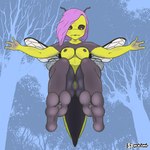 antennae_(anatomy) anthro black_sclera breasts feet female genitals hair nipples purple_hair pussy solo fedupfox animal_humanoid arthropod arthropod_humanoid humanoid hymenopteran hymenopteran_humanoid insect insect_humanoid wasp_humanoid 1:1 hi_res