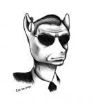 clothed clothing earpiece eyewear feral hair male necktie ponification short_hair simple_background solo sunglasses white_background unknown_artist hasbro my_little_pony the_matrix agent_smith equid equine horse mammal pony cross-hatching hatching_(art) monochrome shaded