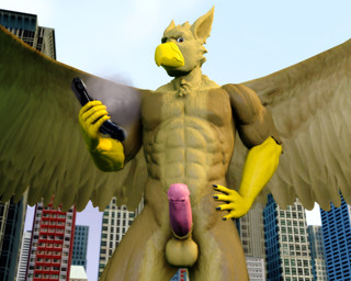 5_fingers abs anthro balls beak brown_body building city claws crush destruction detailed_background erection feathered_wings feathers fingers fur genitals humanoid_genitalia humanoid_penis macro male muscular muscular_anthro muscular_male nude outside penis ship solo vehicle vehicle_crash vehicle_destruction watercraft wings draggy_(artist) mythology carpo avian gryphon mythological_avian mythological_creature 3d_(artwork) 5:4 digital_media_(artwork)