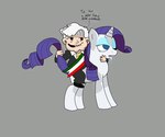 duo female grey_background hair horn male male/female mexican mexico politics president simple_background text tongue tongue_out white_body white_hair friendship_is_magic hasbro my_little_pony mythology real_world andres_manuel_lopez_obrador rarity_(mlp) equid equine horse human mammal mythological_creature mythological_equine pony unicorn 6:5 spanish_text