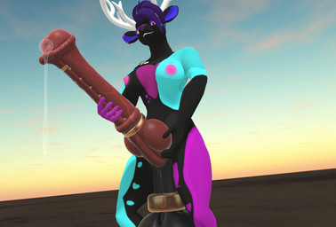 animal_genitalia animal_penis anthro ball_ring balls big_balls big_penis bodily_fluids breasts equine_genitalia equine_penis genital_fluids genitals gynomorph holding_penis huge_balls huge_penis hyper hyper_balls hyper_genitalia hyper_penis intersex knot knotted_penis leaking_precum multiple_piercings penis piercing precum roseshatterheart solo rose_shatterheart deer mammal 3d_(artwork) digital_media_(artwork)