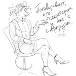 anthro biped bottomwear clothed clothing crossdressing femboy footwear high_heels legwear male pants secretary shoes sitting skirt solo stockings suit kiri-anko american_opossum mammal marsupial 1:1 hi_res monochrome sketch