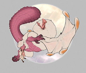 animal_genitalia animal_penis anthro anthro_on_feral anthro_penetrating anthro_penetrating_feral anus balls bestiality big_balls big_penis bodily_fluids claws cum cum_in_penis cum_inside duo erection extreme_size_difference feral feral_penetrated fur genital_fluids genitals hugging_penis male male/male male_on_feral male_penetrated male_penetrating male_penetrating_male membrane_(anatomy) membranous_wings nude open_mouth penetration penile penile_penetration penis penis_in_penis sex simple_background size_difference tail teeth tongue tongue_out urethral urethral_penetration wings sheycra capcom monster_hunter mythology felid feline felyne flying_wyvern lynian mammal mythological_creature palico paolumu scalie hi_res