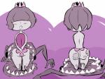 big_butt blush bodily_fluids butt crown drooling eyeless female headgear monster_girl_(genre) pale_skin princess royalty saliva sharp_teeth simple_background solo teeth trap_(contrivance) unknown_artist towergirls mimic_princess humanoid mimic monster 4:3