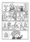 2020 4koma 5_fingers aniapt_(manga) anthro bear big_tail black_nose blush boba_bearstein canid canine canis cheek_spots cheek_tuft chest_tuft chien clothed clothing comic cute_fangs dialogue digital_media_(artwork) dipstick_ears dipstick_tail domestic_dog dress_shirt ear_markings english_text exclamation_point facial_tuft femboy fingers four_frame_image fox furniture greyscale group hair happy heart_after_text heart_font heart_symbol holding_object hoodie inner_ear_fluff inside japanese_text kemono long_tail male male/male mammal markings mephitid messy_hair monochrome multicolored_body multicolored_ears multicolored_tail name_drop name_in_dialogue on_sofa open_mouth open_smile pattern_background pointy_speech_bubble riri_(tapirclip) screentone shirt simple_background sitting skunk smile sofa speech_bubble standing tail tail_markings tapirclip text text_on_clothing text_on_shirt text_on_topwear text_with_heart thick_tail topwear tuft two_tone_body yelling