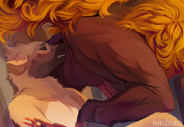 ambiguous_gender anal animal_genitalia animal_penis anthro anthro_on_feral bestiality blush chain duo faceless_character faceless_feral faceless_male facesitting feral feral_on_top fur genitals grimace male male/ambiguous nose_to_anus penis red_body red_fur sex sitting sitting_on_another 4nikonio4 marvel marvel_rivals mythology ratatoskr ratatoskr_(marvel) ambiguous_species hyena mammal mythological_creature hi_res