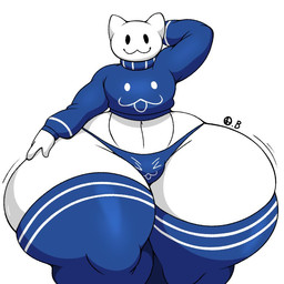 :3 anthro blue_clothing blue_legwear blue_stockings blue_sweater blue_thigh_highs blue_thong blue_topwear blue_underwear bottom_heavy bulge clothing femboy fur hand_behind_head huge_hips huge_thighs hyper hyper_hips legwear male rear_view simple_background solo stockings sweater thick_thighs thigh_highs thong topwear underwear white_background white_body white_fur wide_hips omegabrawl jaeblo_(jaeblorocks) domestic_cat felid feline felis mammal 1:1 2025 digital_drawing_(artwork) digital_media_(artwork) english_description
