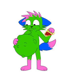 anthro belly big_belly blue_body blue_fur craving eating food fur green_body green_fur hand_on_belly jelly_(food) kick looking_at_belly looking_down male multicolored_body multicolored_fur navel outie outie_navel pink_body pink_fur pizza pregnant pregnant_male solo supermariofann1 don't_touch_my_pizza_(meme) mayternity mayternity_2025 nyanwolf kevin_(nyanwolf) canid canine canis mammal wolf 2025 hi_res tagme