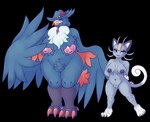 3_toes 4_toes absurd_res alolan_form alolan_meowth alpha_channel anisodactyl anthro anthrofied areola avian beak belly big_belly big_breasts big_feet big_nipples big_pussy biped bird black_feet blue_body blue_feathers breasts butt claws clitoris crotch_tuft curvy_figure dark_nipples feathered_wings feathers feet felid feline female fur generation_4_pokemon generation_7_pokemon genitals grey_body grey_fur grey_nipples grey_skin group half-closed_eyes hi_res honchkrow huge_breasts huge_nipples huge_thighs mammal mature_female multicolored_body multicolored_skin narrowed_eyes nintendo nipples non-mammal_breasts nude overweight overweight_anthro patohoro pink_nipples plump_labia pokemon pokemon_(species) pokemorph presenting puffy_nipples pussy red_eyes regional_form_(pokemon) tail tail_feathers talons text thick_thighs toe_claws toes tuft two_tone_body two_tone_skin voluptuous whiskers white_body white_feathers white_feet wings