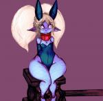 bunny_costume clothing costume female not_furry solo thick_thighs wide_hips puddomega league_of_legends riot_games tencent poppy_(lol) yordle hi_res