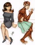 abs ape baboon breasts brown_fur chimpanzee cigarette clothing crossdressing dress female fur green_eyes hair heels hindpaw human mammal monkey paws prehensile_feet primate skirt smoking tan
Rating: Questionable
Score: 0
User: Autumn~PrimateSky
Date: April 10, 2014