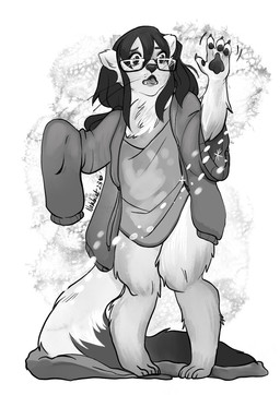 3_toes 4_fingers anthro claws clothes_on_floor clothing eyewear fangs feet female fingers glasses hair human_to_feral long_hair looking_at_hand open_mouth pawpads shirt shrinking simple_background size_transformation snow snowflake solo species_transformation surprised sweater teeth toes topwear transformation whiskers white_background nakitacat paperlanty mammal mustelid musteline stoat true_musteline weasel 2023 hi_res monochrome