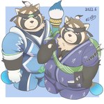 accessory anthro asian_clothing brown_body brown_fur clothing east_asian_clothing eyebrows fur headband inkbrush japanese_clothing kimono male overweight overweight_male stern_look superhero thick_eyebrows xiaonongbaopao1 lifewonders live_a_hero shoen canid canine mammal raccoon_dog tanuki 1:1