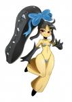 bikini black_hair blush camel_toe clothed clothing female hair hair_mouth huge_mouth looking_at_viewer pokemorph red_eyes simple_background skimpy smile solo swimwear teeth two-piece_swimsuit white_background sssonic2 nintendo pokemon generation_3_pokemon humanoid mawile pokemon_(species) digital_media_(artwork) hi_res