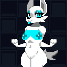 anthro big_breasts bouncing_breasts bouncing_butt breast_expansion breasts butt expansion eyelashes eyeshadow female flat_chested genitals growth huge_breasts jumping makeup solo tail tongue tongue_out vulva insaniousjaydonius canid canine mammal animated digital_media_(artwork) hi_res pixel_(artwork) pixel_animation