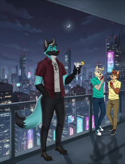 alcohol anthro athletic beverage big_butt black_body black_ears black_fur black_hair black_mohawk blue_body blue_fur bottomwear butt cheek_tuft clothing collared_shirt denim denim_bottomwear denim_clothing dress_shirt facial_tuft fluffy fluffy_ears fluffy_tail fur fuzzy grey_eyes hair huge_butt jeans male mirror mohawk muscular muscular_anthro muscular_male muscular_thighs nails pants rear_view red_nose shirt size_difference solo standing tail toned_body toned_male topwear tuft white_body white_fur adam_karta nicolas_delgado canid canine canis coyote domestic_dog fox german_shepherd herding_dog husky hybrid mammal maned_wolf nordic_sled_dog pastoral_dog spitz animated hi_res short_playtime sound webm