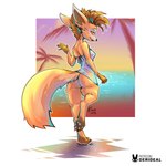 anthro black_pawpads blush bottomless brown_hair butt clothed clothing female fur hair looking_back open_mouth orange_body orange_fur pawpads rear_view solo yellow_eyes kiaun derideal vex_(xen) canid canine fox mammal 2024 hi_res