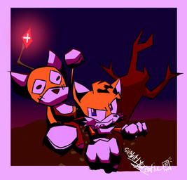black_eyes blue_eyes doll frown fur gem head_tuft male multicolored_body multicolored_fur night plant tree tuft two_tone_body two_tone_fur white_body white_fur yellow_body yellow_fur slightlycreative sega sonic_the_hedgehog_(series) tails'_nightmare miles_prower tails_doll canid canine fox mammal absurd_res hi_res