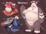 :3 anthro armor asian_clothing belly bloblobber bubble clothing east_asian_clothing fundoshi grey_body haori headgear helmet japanese_clothing male moobs navel overweight solo speckled_body text underwear rendogged nintendo splatoon big_man_(splatoon) fish manta_ray marine ray_(fish) stingray english_text hi_res