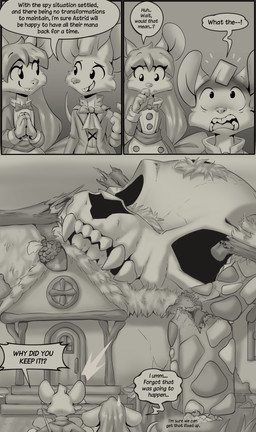 4_fingers anthro bodily_fluids bone bow_ribbon bow_tie buckteeth building clothed clothed_anthro clothed_female clothed_male clothing cottage cravat damage damaged destroyed_building dialogue duo ears_down ears_up embarrassed eyelashes fangs female fingers fully_clothed fully_clothed_anthro fully_clothed_female fully_clothed_male growth hair horrified house inner_thoughts long_hair maid_uniform male mouse_tail pivoted_ears property_damage sharp_teeth shocked skull smile speech_bubble surprised sweat sweatdrop teeth text thought thought_bubble thoughts uniform yelling muhny lily_(muhny) lyle_(muhny) mammal mouse murid murine rodent black_and_white comic english_text hi_res monochrome