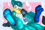 3_toes blue_pawpads bulge feet feral foot_focus full_foot_pawpads glowing glowing_pawpads hindpaw inflatable lock_bulge lock_symbol male merging mid_transformation neck_ring null_bulge pawpads paws pool_toy pooltoy_transformation soles solo surprised_expression throbbing throbbing_bulge toes transformation valve_nipple foxwiththesocks nintendo pokemon mokata_(buizel) animate_inanimate buizel generation_4_pokemon living_inflatable mammal mustelid otter pokemon_(species) hi_res