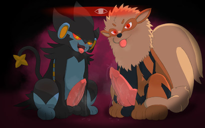 3_toes animal_genitalia animal_penis balls big_balls bodily_fluids canine_genitalia canine_penis duo excessive_genital_fluids excessive_precum fangs feet feral fluffy fluffy_tail fur genital_fluids genital_focus genitals knot leaking_precum looking_at_viewer looking_down looking_down_at_viewer low-angle_view male male_feral musky_penis penis penis_focus precum red_eyes striped_body striped_fur stripes tail teeth toes tongue tongue_out ichiwa_feather nintendo pokemon arcanine generation_1_pokemon generation_4_pokemon luxray pokemon_(species) 16:10 absurd_res hi_res widescreen