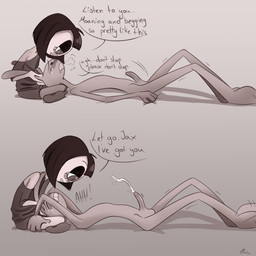4_fingers anthro bedroom_eyes blush bodily_fluids breath clothed clothed_female clothed_male clothing cum drooling duo ear_grab ejaculation eye_contact eyes_closed female fingers genital_fluids genitals hands-free leaking_cum looking_at_another male moan motion_lines narrowed_eyes orgasm penis praise praise_kink saliva seductive shaking speech_bubble tears throbbing throbbing_penis thumping thumping_foot screaming_alice glitch_productions the_amazing_digital_circus jax_(tadc) pomni_(tadc) humanoid lagomorph leporid mammal rabbit 1:1 hi_res
