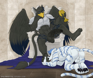 2014 abs all_fours anthro anus armor avian balls barefoot bird butt canine clothed clothing cum cup ear_piercing erection eyes_closed feathers feline foot_fetish frown fur gay grasp hair half-closed_eyes half-dressed hi_res holding hybrid inside knot licking looking_at_viewer male mammal manly navel nude open_mouth orgasm pawpads paws pecs penis piercing raised_leg room sharp_teeth short_hair sitting spelunker_sal spread_legs spreading teeth thick_penis throne throne_room tiger tongue tongue_out vein veiny_penis wings wolf worship
Rating: Explicit
Score: 6
User: forkU
Date: April 23, 2014