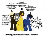 american_football black_hair blonde_hair blue_body blue_fur brown_body brown_fur brown_hair bully dialogue feathered_wings feathers feral fur group hair male sarcasm screaming simple_background sport stereotype text the_truth tongue white_background wings yelling yellow_body yellow_fur unknown_artist friendship_is_magic hasbro my_little_pony mythology equid equine mammal mythological_creature mythological_equine pegasus english_text