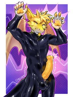 animal_genitalia animal_penis anthro black_clothing black_latex black_skinsuit bodily_fluids bodysuit clothed clothing equine_genitalia equine_penis erection fur genital_fluids genitals hair horn latex latex_bodysuit latex_clothing latex_skinsuit looking_at_viewer male penis penis_poking_out penis_through_fly raised_arms skinsuit solo tail tight_clothing bluebuppy mythology moriko_(per0xide) dragon furred_dragon furred_scalie mammal mythological_creature mythological_scalie scalie digital_media_(artwork) hi_res