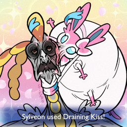 3_toes ahegao asphyxiation blue_eyes emaciated feet fur gameplay_mechanics glistening glistening_eyes gradient_background humor kissing leeching long_ears looking_pleasured open_mouth overweight pink_body pink_fur pokemon_move ribbons scales simple_background text toes what white_body white_fur yellow_body yellow_scales blitzdrachin conditional_dnp mythology nintendo pokemon pokemon_champions_(game) canid dragon eeveelution generation_6_pokemon generation_7_pokemon kommo-o mammal mythological_creature mythological_scalie pokemon_(species) reptile scalie sylveon 1:1 digital_media_(artwork) english_text meme signature