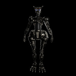 3_toes ambiguous_gender black_background black_body blue_eyes brown_eyelids endoskeleton eyelashes feet front_view glistening glistening_body looking_at_viewer machine metallic_body open_mouth simple_background solo standing toes wide_hips octal octal_(modeler) five_nights_at_freddy's scottgames humanoid robot robot_humanoid 1:1 2026 3d_(artwork) absurd_res digital_media_(artwork) full-length_portrait hi_res portrait