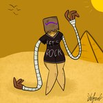 3_fingers anthro clothed clothing desert eyes_closed female fingers long_arms paper_bag sethra_(chefrens) shirt solo standing topwear chefrens animal_humanoid humanoid reptile reptile_humanoid scalie scalie_humanoid snake snake_humanoid 1:1 hi_res