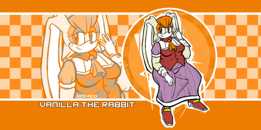 anthro brown_eyes brown_hair checkered checkered_background clothing dress female footwear freckled_face freckles gloves hair handwear head_tuft long_ears narrowed_eyes pattern_background shoes simple_background sitting slightly_chubby slightly_chubby_female smile solo tan_body topwear tuft vest geo_ac0 sega sonic_the_hedgehog_(series) vanilla_the_rabbit lagomorph leporid mammal rabbit absurd_res hi_res