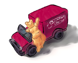 anthro big_muscles big_pecs company_logo eyes_closed male muscular navel overweight overweight_anthro overweight_male pecs solo vehicle wheel not_for_bread lethal_company rain_world videocult gourmand_(rain_world) slugcat slugcat_humanoid 5:4