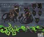 2_tails backpack backpack_only expressions feral knife knife_in_mouth kunai male multi_tail object_in_mouth solo tail weapon conditional_dnp draite tex_(draite) domestic_cat felid feline felis mammal expression_sheet model_sheet