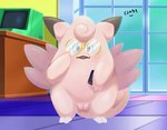 absurd_res book clefable curled_tail eyewear eyewear_only female generation_1_pokemon genitals glasses glasses_only hi_res j.a.d nerd nintendo nude pokemon pokemon_(species) pussy slightly_chubby slightly_chubby_female solo tail wearing_glasses