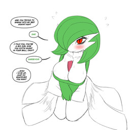 3_fingers begging big_breasts blush bodily_fluids breasts chest_spike cleavage clothed clothing dialogue dress eye_bags eyelashes female female_humanoid fingers frown furrowed_eyebrows green_body green_hair hair hair_over_eye high-angle_view holding_object holding_pillow kneeling looking_up multicolored_body offscreen_character pillow pokemon_speak pseudo_clothing pseudo_hair pupils red_eyes scolding seiza shy simple_background sitting slit_pupils solo speech_bubble spikes spikes_(anatomy) sweat sweatdrop sweaty_breasts sweaty_face text white_background white_body wide_hips truelordpotato nintendo pokemon gardevoir generation_3_pokemon humanoid pokemon_(species) 1:1 2026 absurd_res digital_drawing_(artwork) digital_media_(artwork) english_text hi_res