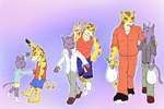 adolescent aged_up anthro book duo eyebrows groceries growing_up male male/male romantic romantic_couple simple_background thick_eyebrows young paomer morenatsu shin_(morenatsu) torahiko_(morenatsu) domestic_cat felid feline felis mammal pantherine tiger