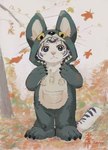 anthro blue_eyes clothing costume fur fur_markings hair leaf looking_at_viewer male markings pajamas plant solo standing striped_body striped_fur stripes tree white_body white_fur young ainro elysium_above guang_yuan felid mammal pantherine tiger