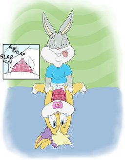 aged_down anthro anthro_on_anthro anthro_penetrated anthro_penetrating anthro_penetrating_anthro arm_grab biped blonde_hair blue_eyes bodily_fluids bottomless buckteeth canon_couple clitoris close-up clothed clothed_sex clothing clothing_aside cutaway diaper duo erection eyes_closed female female_penetrated fur fur_markings genital_fluids genitals gloves grey_body grey_fur hair handwear leg_markings loli male male/female male_penetrating male_penetrating_female markings motion_lines multicolored_body multicolored_fur pacifier penetration penile penile_penetration penis penis_in_vagina pink_nose questionable_consent ribbons sex shirt shota simple_background socks_(marking) sound_effects tears teeth text toddler tongue tongue_out topwear two_tone_body two_tone_fur vaginal vaginal_fluids vaginal_penetration vulva white_body white_fur yellow_body yellow_fur young young_anthro theoryofstrings baby_looney_tunes looney_tunes warner_brothers bugs_bunny lola_bunny lagomorph leporid mammal rabbit 2019 hi_res