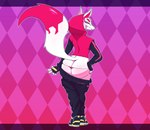 anthro big_butt bikini_thong butt clothing huge_butt looking_at_viewer looking_back male mostly_clothed presenting presenting_hindquarters purple_eyes sagging_pants solo swimwear tongue tongue_out two_tone_tail fawxythings epic_games fortnite drift_(fortnite) canid canine fox mammal