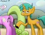 duo female heart_symbol hoofprint horn male paint smug strebiskunk friendship_is_magic hasbro my_little_pony mythology snails_(mlp) equid equine mammal mythological_creature mythological_equine unicorn