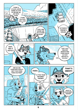 anthro book camera car clothing dialogue female male plant road seat seat_belt smile teeth text tree tunnel vehicle young saran_kit canid canine canis chirt mammal wolf comic english_text hi_res brother_(lore) brothers_(lore) father_(lore) parent_(lore) sibling_(lore)