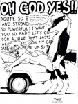 3_toes anthro bodily_fluids car claws cum dialogue digitigrade dirty_talk duo eyes_closed eyewear feet female genital_fluids genitals glasses male male/female nude on_hood penis piercing sex spread_toes tail text text_background toes vehicle desiree_lee james_m_hardiman knight_rider tiny_toon_adventures warner_brothers babs_bunny cigarskunk k.i.t.t. black_and_white comic english_text monochrome