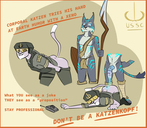after_sex anthro anthro_on_anthro armor bodily_fluids bottomwear butt clothing cum cum_on_butt duo genital_fluids genitals humor loincloth male male/male melee_weapon penis polearm presenting shield spear text weapon katzenkompf felid mammal pantherine absurd_res hi_res