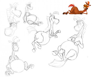 belly big_belly biped bipedal_feral brown_body brown_fur feral fur hair hooves image_sequence looking_down male male_feral multiple_poses on_ground pear-shaped_figure pose simple_background sitting smile solo tail thick_thighs toony white_background wide_hips freizdrx the_three_bogatyrs julius_the_horse equid equine horse mammal 2024 digital_media_(artwork) hi_res model_sheet monochrome multiple_images reference_image sketch